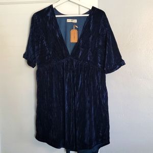 Natural Life Teal Crushed Velvet Dress/Tunic